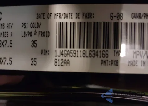 2008 Jeep Wrangler Unlimited Sahara из США, поврежденный, VIN 1J4GA59118L634166